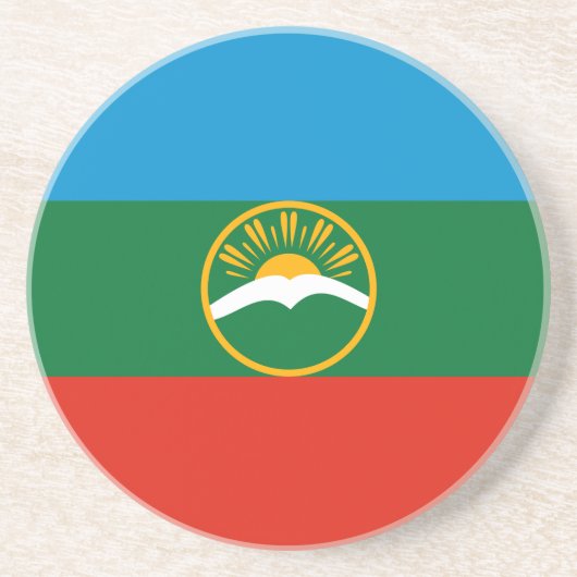 Karachay Cherkessia-vlag Zandsteen Onderzetter (Voorkant)