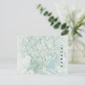 Karachi Pakistan Map Minimal Briefkaart (Staand voorkant)