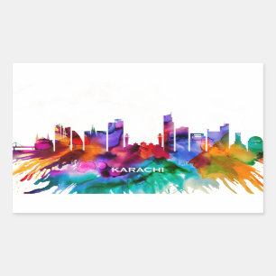 Karachi Pakistan Rechthoekige Sticker