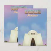 Karachi Pakistan reisposter (Voorkant / Achterkant)