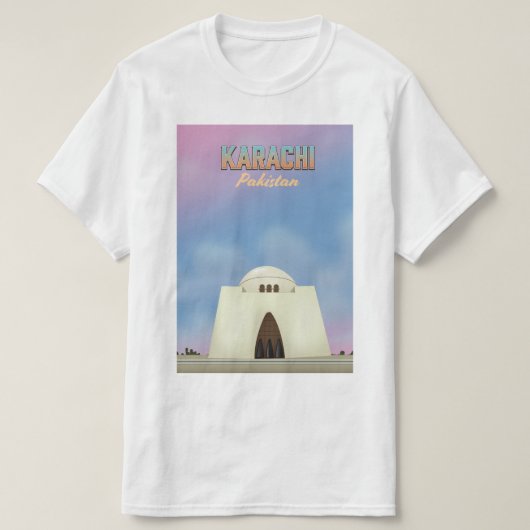 Karachi Pakistan reisposter T-shirt (Design voorkant)