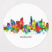 Karachi Pakistan Skyline Labels (Design 2)