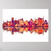Karachi Pakistan Skyline Poster (Voorkant)