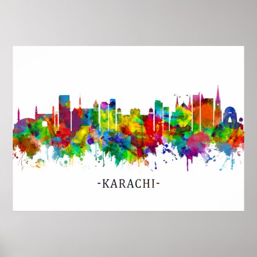 Karachi Skyline Pakistan Poster (Voorkant)