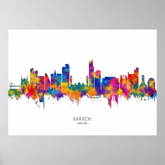 Karachi Skyline Pakistan Poster (Voorkant)