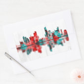 Karachi Skyline Pakistan Rechthoekige Sticker (Envelop)