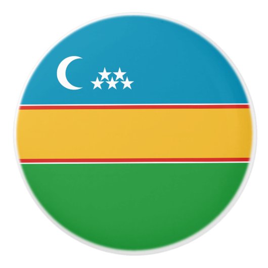 Karakalpakstan-vlag Keramische Knop (Voorkant)