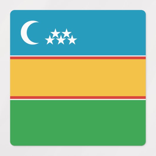 Karakalpakstan-vlag Labels (Design 2)