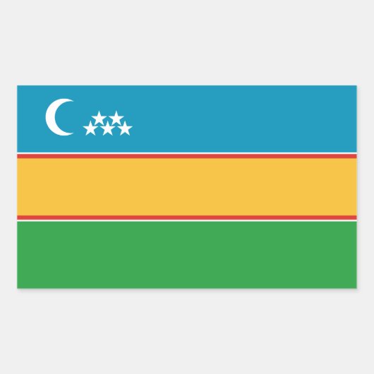 Karakalpakstan-vlag Rechthoekige Sticker (Voorkant)