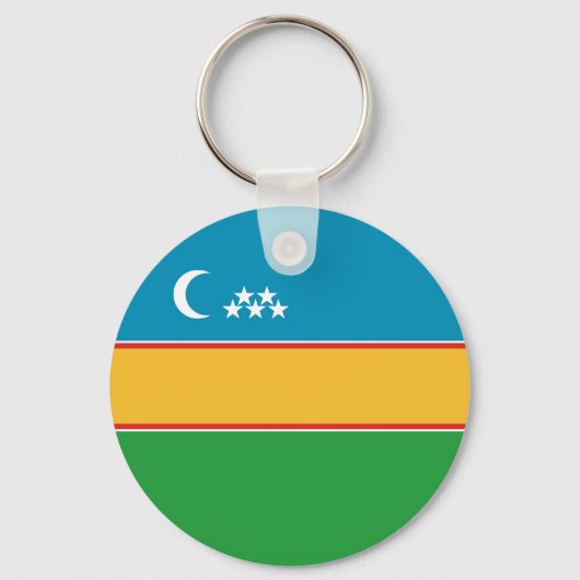 Karakalpakstan-vlag Sleutelhanger (Voorkant)