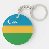 Karakalpakstan-vlag Sleutelhanger (Achterkant)
