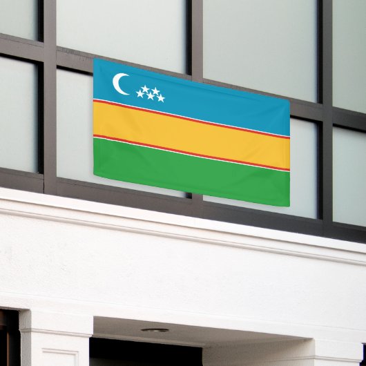 Karakalpakstan-vlag Spandoek (Buitenkant Gebouw)