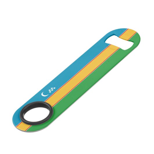 Karakalpakstan-vlag Speed Flessenopener (Voorkant Gekanteld)
