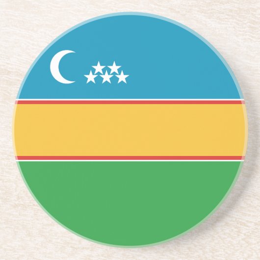 Karakalpakstan-vlag Zandsteen Onderzetter (Voorkant)