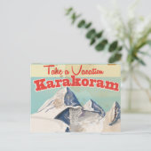 Karakoram Vintage vakantieposter Briefkaart (Staand voorkant)