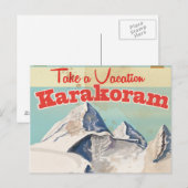 Karakoram Vintage vakantieposter Briefkaart (Voorkant / Achterkant)