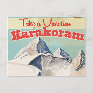 Karakoram Vintage vakantieposter Briefkaart