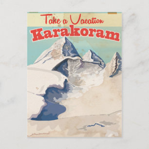 Karakoram Vintage vakantieposter Briefkaart