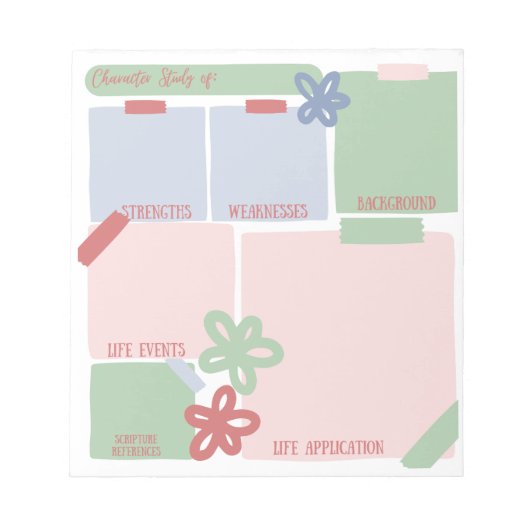 Karakter Bijbelstudie Notitieblok (Voorkant)