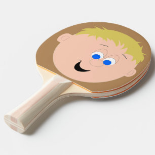 Karakter Blonde Hair Little Boys Face Tafeltennisbatje