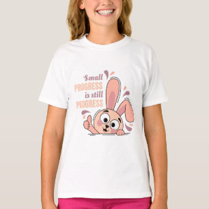 Karakter Bunny Schattigee Motivatie Voortgang T-shirt
