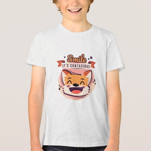Karakter Fox Smile Kinder Baby T-shirt (Voorkant)