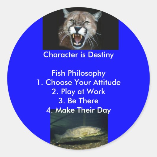 Karakter is een bestemming... ronde sticker (Voorkant)