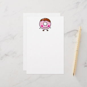 Karakter Kunst van Lachende Donut met Strooisel Briefpapier