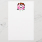 Karakter Kunst van Lachende Donut met Strooisel Briefpapier (Voorkant)