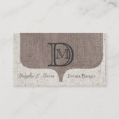 Karakter Linen Charming Elegant Thread Monogram Visitekaartje (Voorkant)