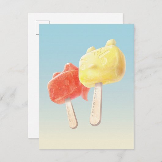Karakter Popsicles Aankondigingskaart (Voorkant / Achterkant)