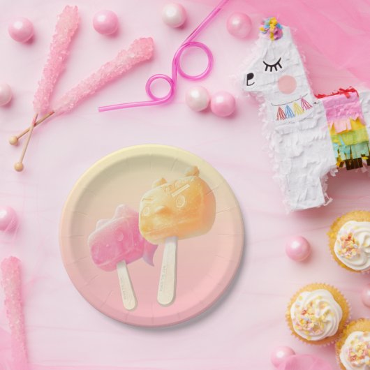 Karakter Popsicles Papieren Bordje (Feest)