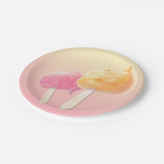 Karakter Popsicles Papieren Bordje (Gekanteld)