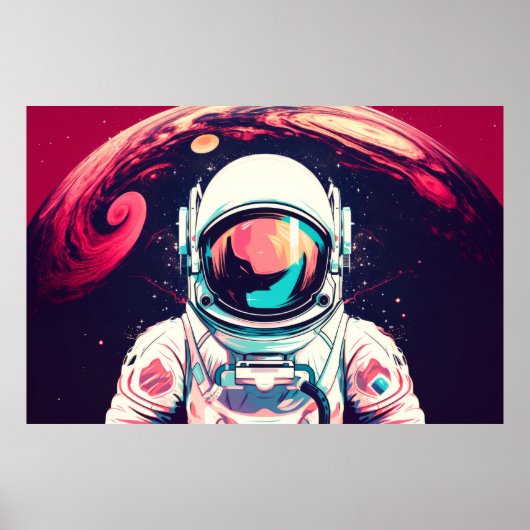 Karakter Ruimte Astronaut Portret Poster (Voorkant)