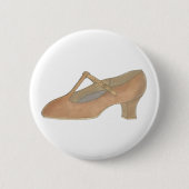 Karakter Tan T-Strap Dance Shoe Verjaardagsfeest Ronde Button 5,7 Cm (Voorkant)