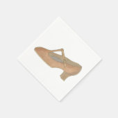 Karakter Tan T-Strap Dance Shoe Verjaardagsfeest Servet (Hoek)