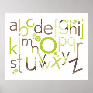 KARAKTER : TYPOGRAFIE - trendy alfabet 1 Poster