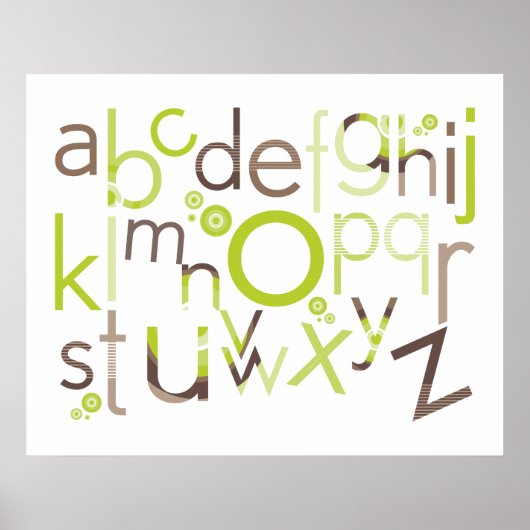 KARAKTER : TYPOGRAFIE - trendy alfabet 1 Poster (Voorkant)