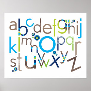 KARAKTER : TYPOGRAFIE - trendy alfabet 3 Poster
