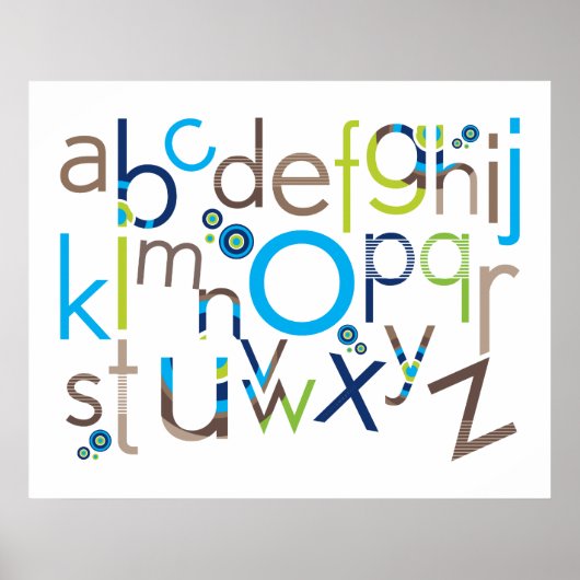 KARAKTER : TYPOGRAFIE - trendy alfabet 3 Poster (Voorkant)
