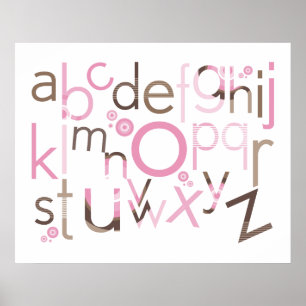 KARAKTER : TYPOGRAFIE - trendy alfabet 5 Poster