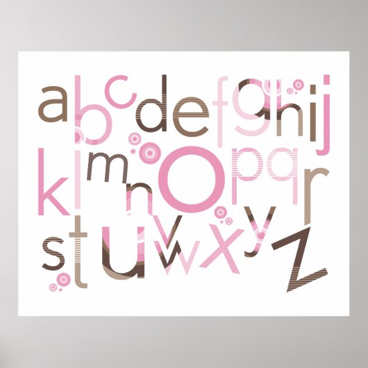 KARAKTER : TYPOGRAFIE - trendy alfabet 5 Poster (Voorkant)