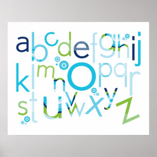 KARAKTER : TYPOGRAFIE - trendy alfabet 6 Poster