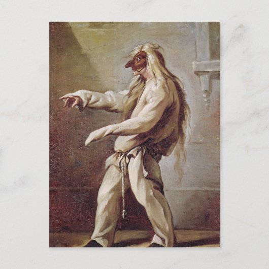 Karakter van de Commedia dell'Arte Briefkaart (Voorkant)
