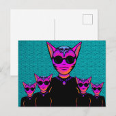 Karakter van een katachtige briefkaart (Voorkant / Achterkant)