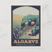 Karakter van het strand Marinha Algarve Portugal Briefkaart (Voorkant)