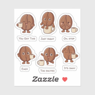 Karakter van koffieboon Dagelijkse Mood Sticker Se