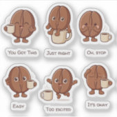 Karakter van koffieboon Dagelijkse Mood Sticker Se (Voorkant)