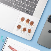 Karakter van koffieboon Dagelijkse Mood Sticker Se (Laptop met iPhone)
