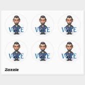 karakter van stem ronde sticker (Vel)